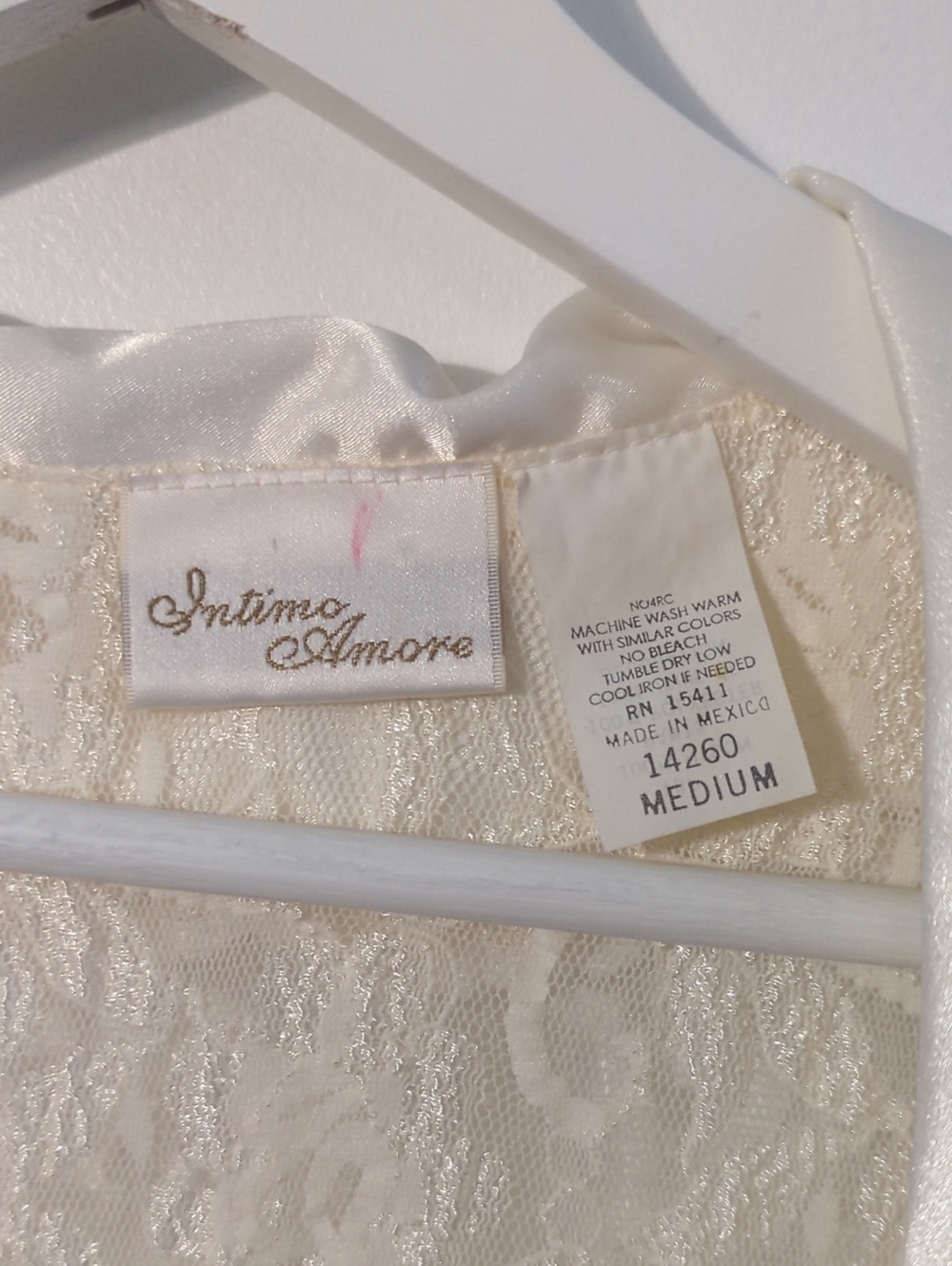 VINTAGE lace satin-trim robe cardigan wrap top - size small / medium - Picture 4 of 13